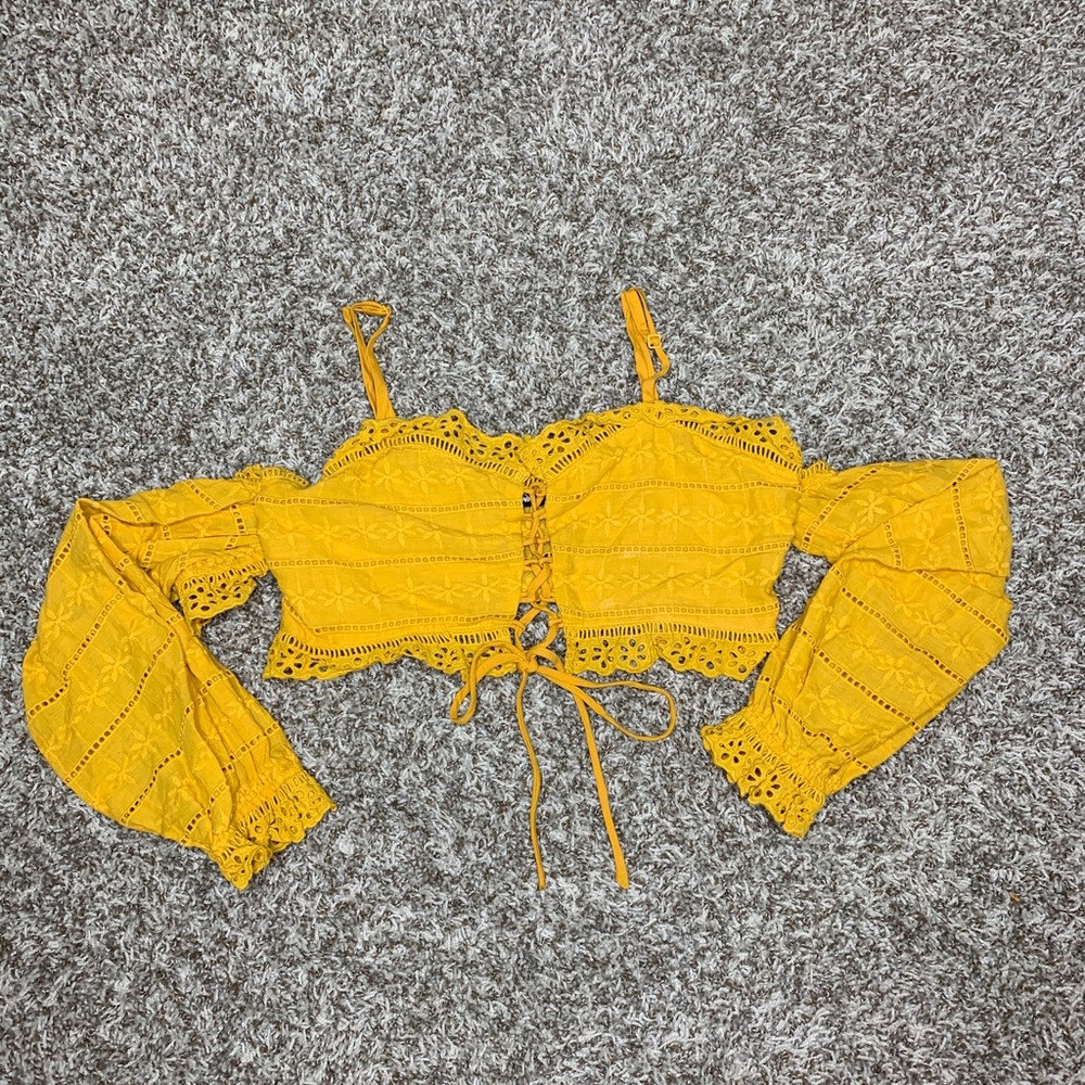 Crochet Lace Up Crop Top